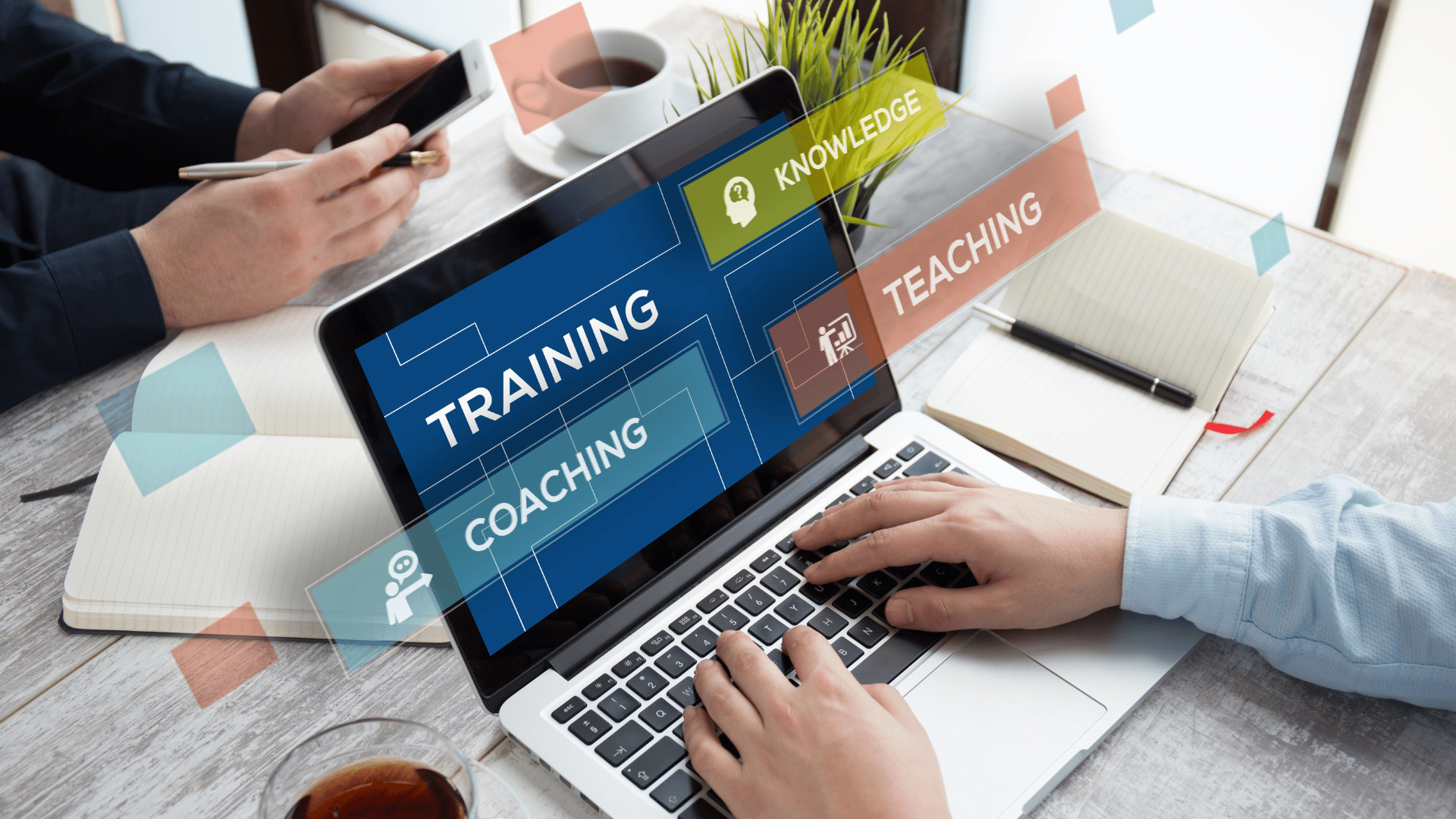 user learning sales training on laptop
